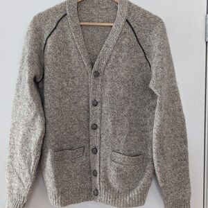 Classic Heathered Gray Button-Up Cardigan Sweater Unisex